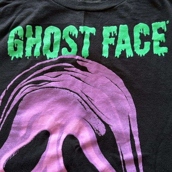 Hot Topic Scream Ghost Face Tee Shirt | Black Green Purple - Picture 3 of 7
